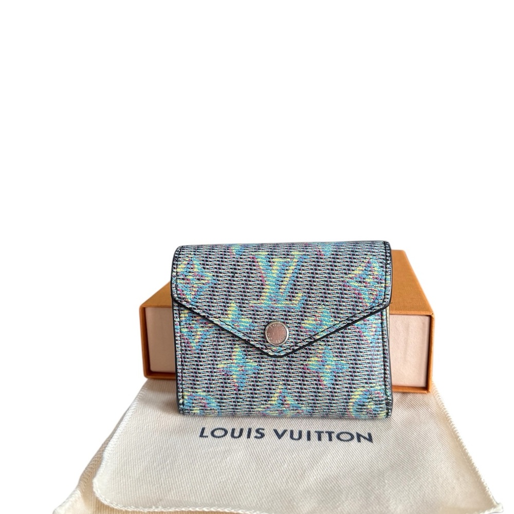 Authentic LV Multicolor Monogram LV Pop Calfskin Zoe Wallet